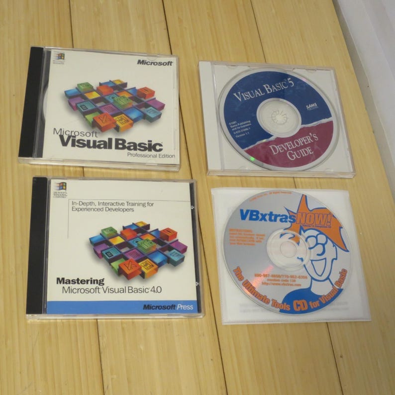 Microsoft Visual Basic Professional 1.0, 4.0, with Vb Extras CD & Vb5.0 dev CD image 1