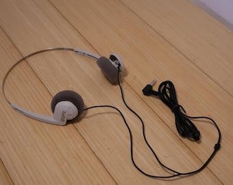 Retro 90s 2000s White Gray GPX Metal Band Headphones Wired - Tested & Working