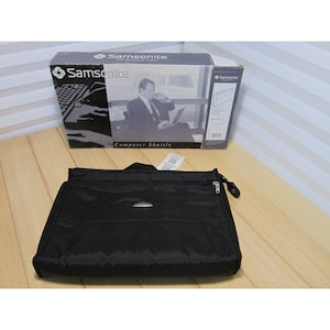 NOS SAMSONITE Black Laptop Shuttle Business Case Computer Bag Insert NIB Zip Top