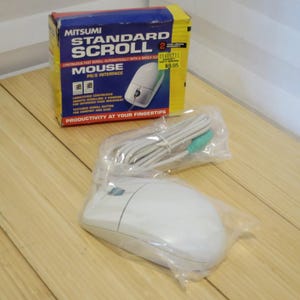 NOS Vintage Mitsumi PS2 Ball Mouse EW4ECM-S3101 2 Button with Scroll Wheel