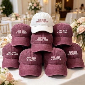 Gorro bordado "La novia necesita una margarita", gorro divertido para despedida de soltera, gorro para la novia, regalo para despedida de soltera, gorro de hermandad para boda