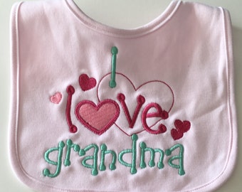 i love grandma bib