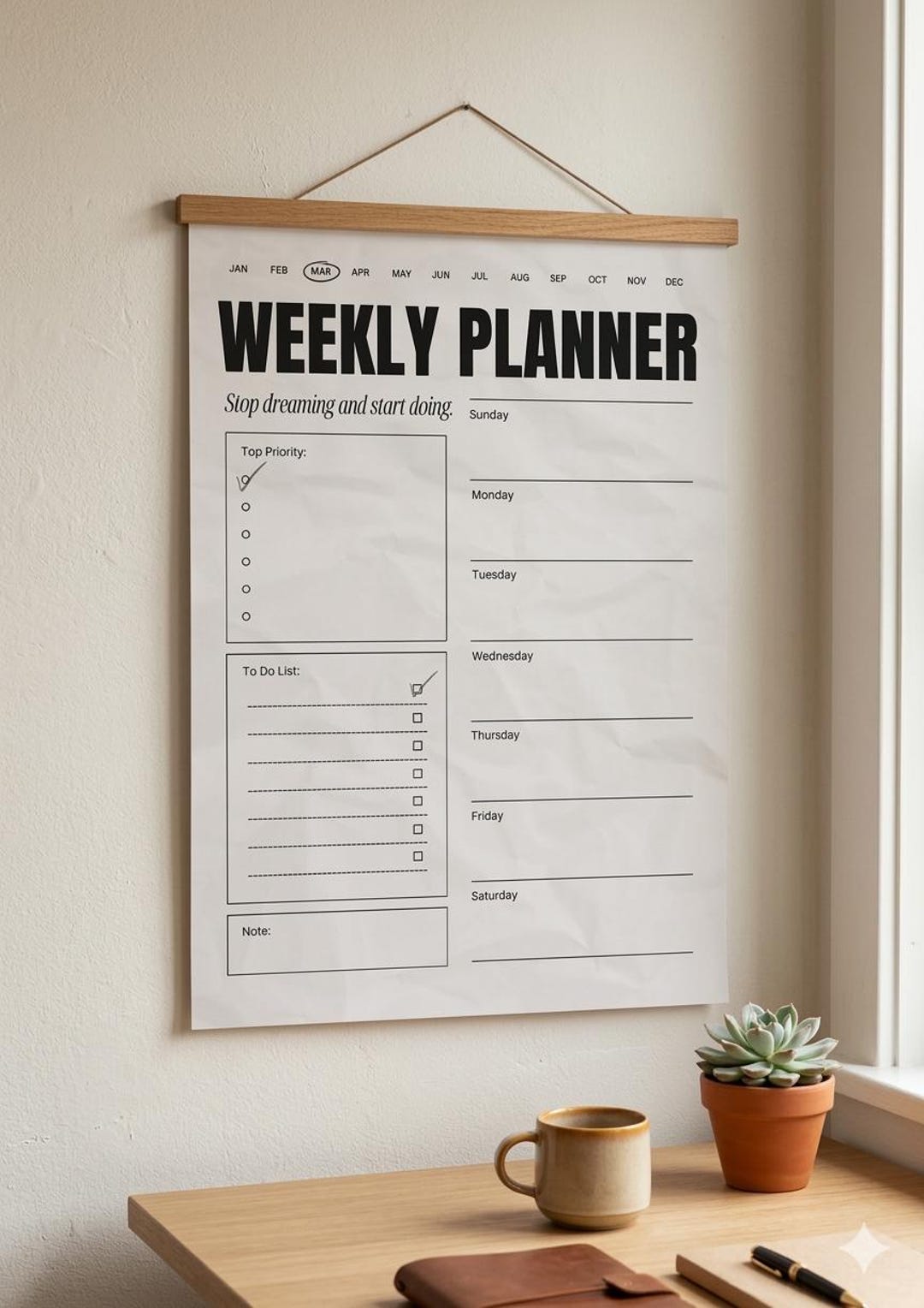Minimalist Weekly Planner | Productivity Schedule, to Do List (digital ...