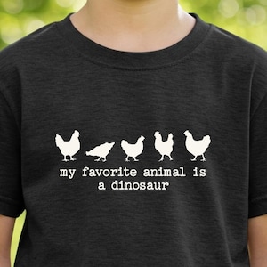 Mi animal favorito es un dinosaurio (camiseta juvenil), Dinosaurio pollo, Recuerda quién eres, Chiste divertido sobre la evolución