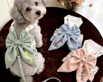 Arnés personalizado para perros, chaleco cómodo y ajustable para perros pequeños y muy pequeños, fácil de poner, malla suave, arnés personalizado para gatos con correa.