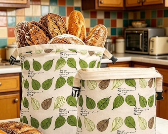 Beeswax bread bags, suitable for sourdough bread, natural beeswax-lined cotton bread storage bags, freeze-safe, suitable for homemade bread.