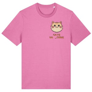 Katter OCH Kod Pixel Art T-shirt — Rolig present till mjukvaruutvecklare, programmerare, kodare som älskar katter