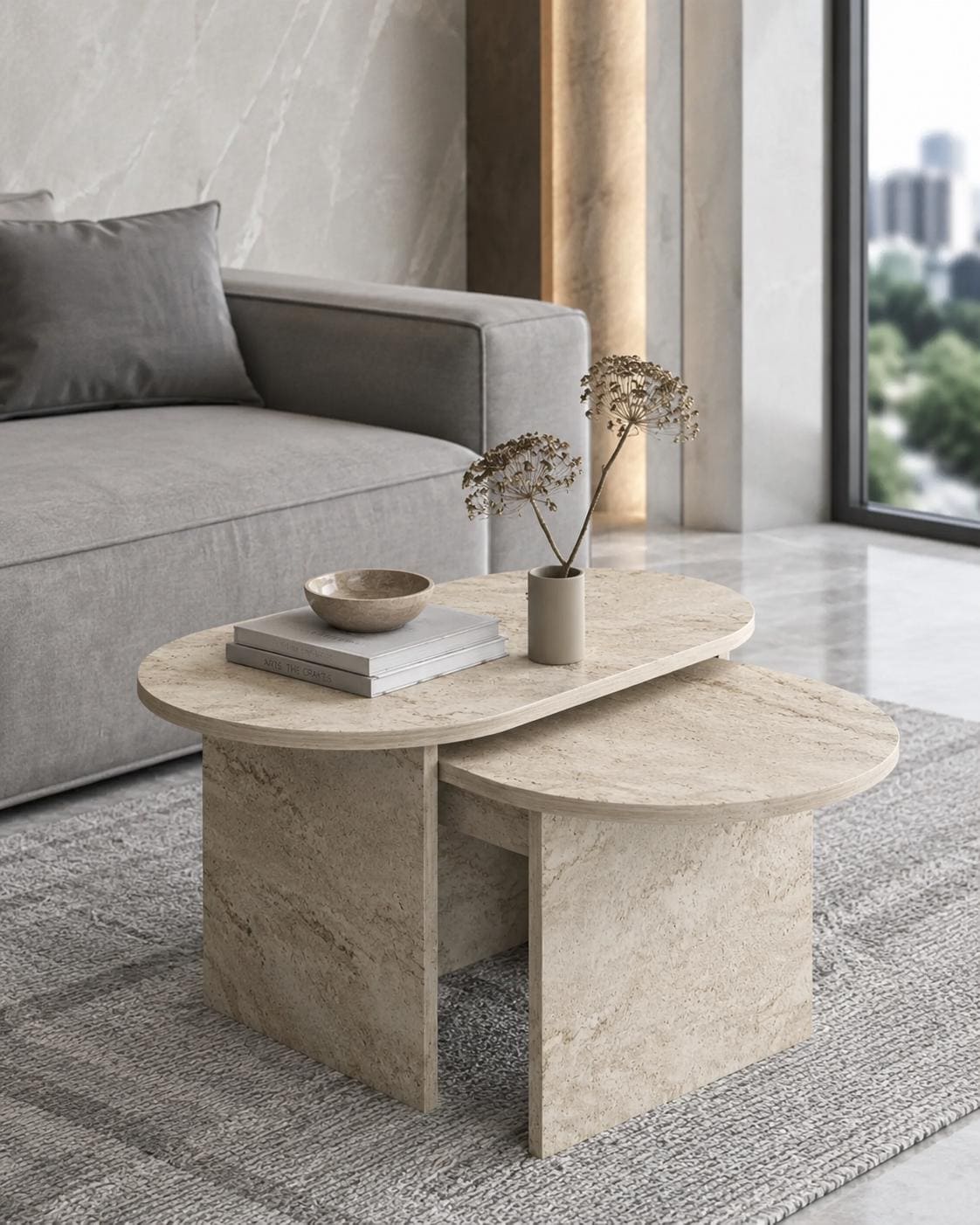 Travertine coffee table - Etsy 日本