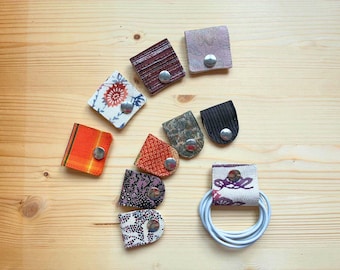 Kimono Cable Organizer | Leather Alternative Cord Keeper | Unisex Tech Gift