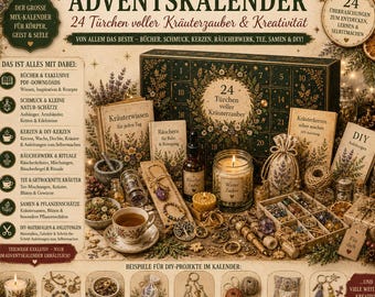 Adventskalender 2026 | 24 Türchen mit DIY, Schmuck, Tee, Räucherwerk, Kerzen & Büchern | Natur Weihnachtskalender