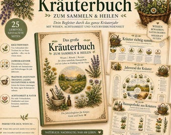 Libro digitale di erboristeria (PDF) | 20 erbe medicinali, erbe selvatiche, rimedi casalinghi, unguenti, tinture, calendario di raccolta e nozioni di erboristeria