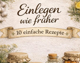 Einmachen & Kräuterwissen PDF Bundle | 14 Vintage Rezepte | Sterilisieren, Kräuteröl selber machen, Einlegen Anleitung | Digitaler Download