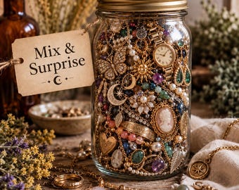 Handmade Surprise Jewelry Jar | Jewelry Surprise Jar | Gold & Silver Jewelry | Crystal Jewelry | Gift for Her