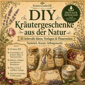 DIY Kräutergeschenke aus der Natur PDF – 35 Seiten zum Ausdrucken | Geschenkideen, Etiketten, Planer & Vorlagen