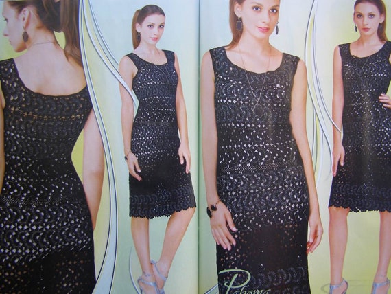 Lace Dress in Crochet pattern magazine Duplet 156 Self Study tutorial