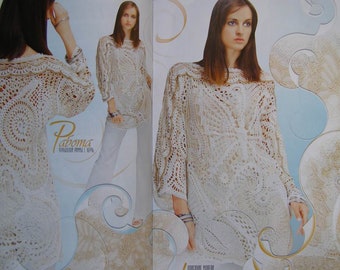 Lace Sweater, Dress in Crochet pattern magazine Duplet 144 - Self Study tutorial