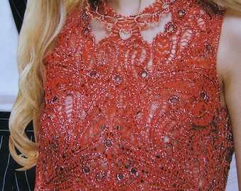 Crochet patterns magazine DUPLET 53 Wedding/coctail Irish lace dress, skirt, top