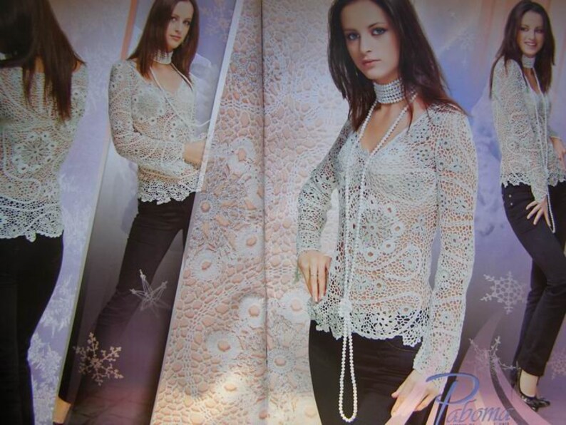 Elegant Jacket, Skirt in Crochet pattern magazine Duplet 107 Self Study tutorial image 2