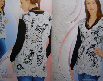 Sweater, Dress, Vest in Crochet pattern magazine Duplet 167 Self Study tutorial