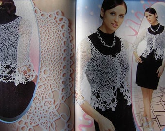 Irish lace Shawl in Crochet pattern magazine Duplet 119 - Self Study tutorial