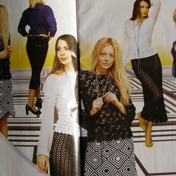 Crochet patterns magazine DUPLET 73  jackets, Irish lace dress, top, skirt, cardigan Duplet Crochet Home Study school Ukrainian tutorial