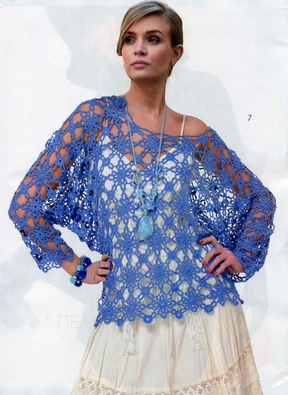Zhurnal Mod 624 Crochet Patterns for Sweater Dress Boho - Etsy