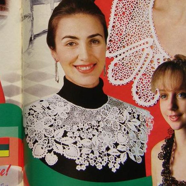 Irish lace collar Cutwork embroidery Cut out lace in Crochet patterns Magazine DUPLET 54