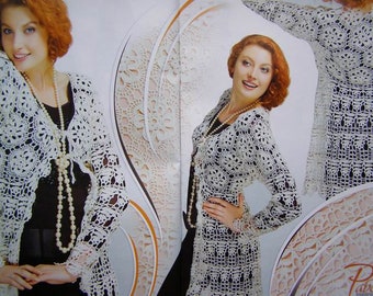 Coat, Sweater, Dress in Crochet pattern magazine Duplet 130 Self Study tutorial