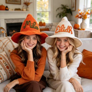 Personalized Kids Witch Hat, Custom Name Halloween Hat, Trick or Treat Costume, Halloween Party, School Costume Day, Pumpkin Patch Gift