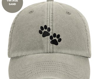 Cappellino da baseball con impronta di zampa di cane / Cappello minimalista per amanti dei cani / Cappellino con zampa ricamata / Regalo per la mamma di un cane
