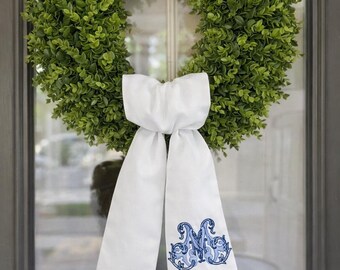 Custom Embroidered Wreath Sash - Vintage Vine