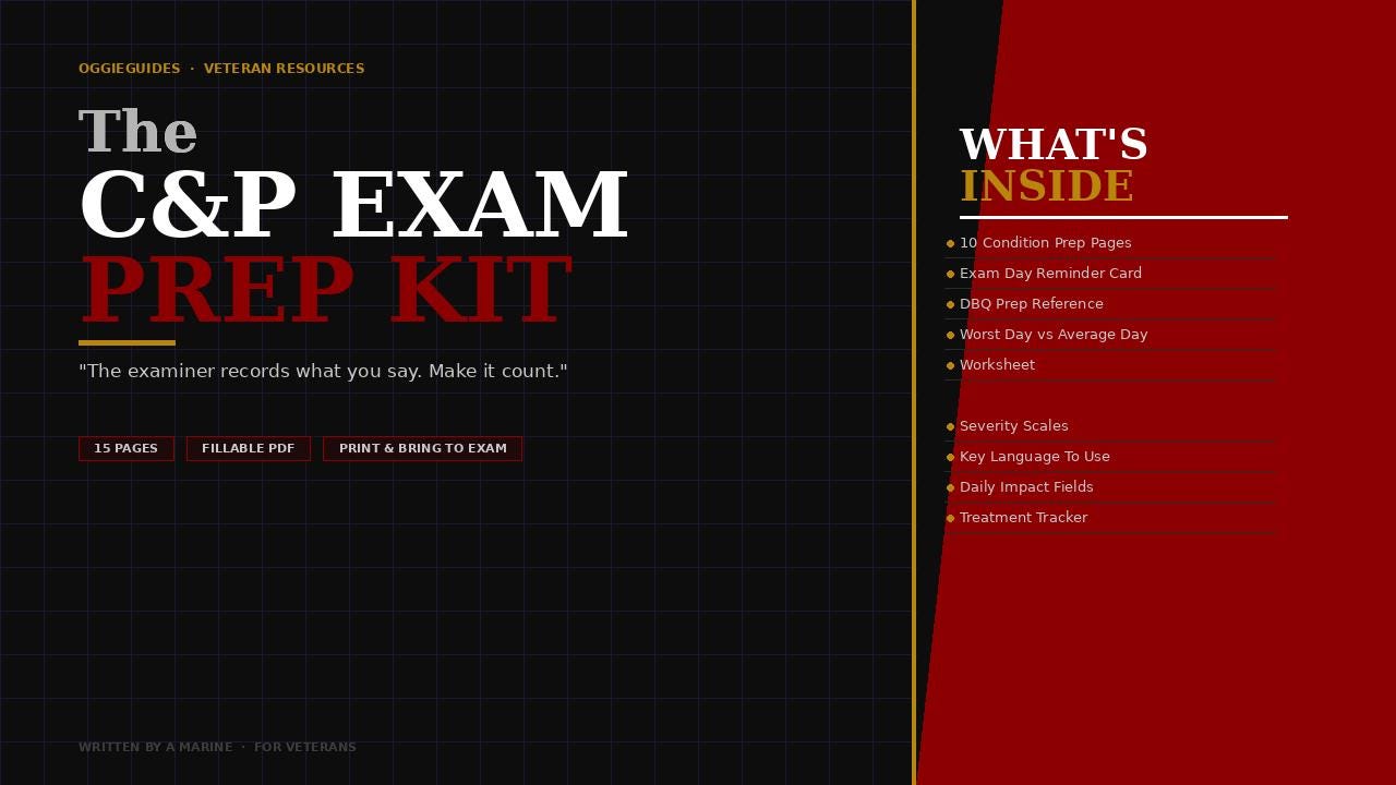 C&P Exam Prep Kit - Va Disability Exam Guide - Compensation Pension ...