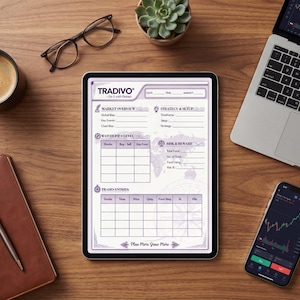 Diario de trading imprimible en PDF / Planificador de Forex, acciones y criptomonedas