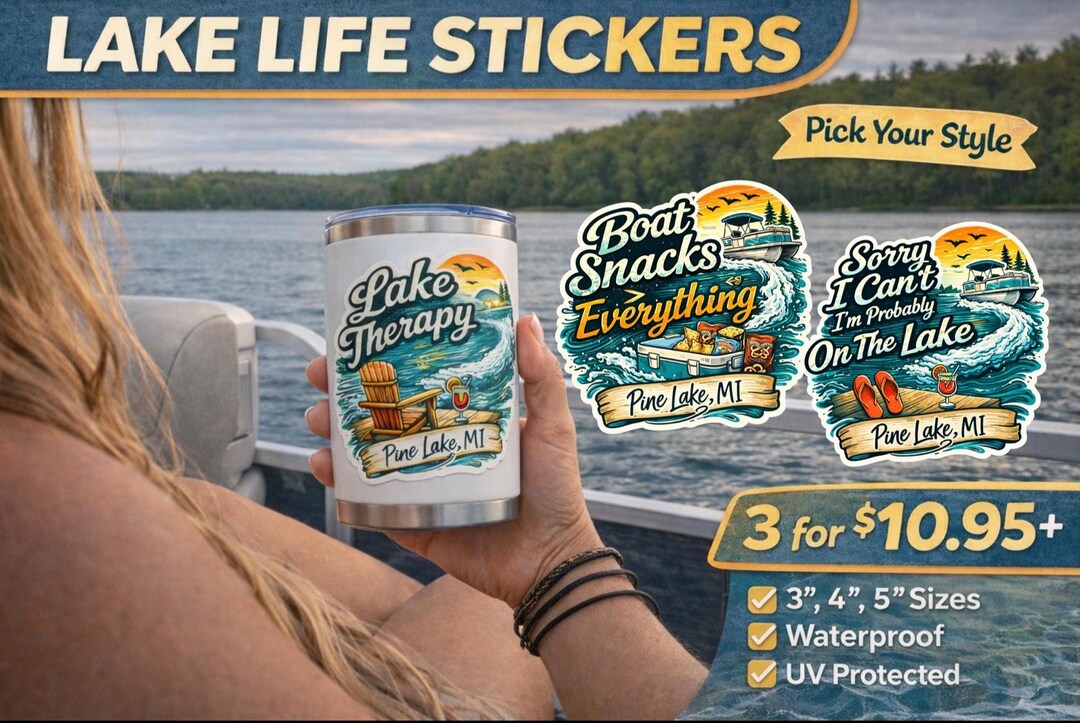 Lake Life Sticker Bundle | Boating Humor, Lake Therapy, Boat Snacks ...