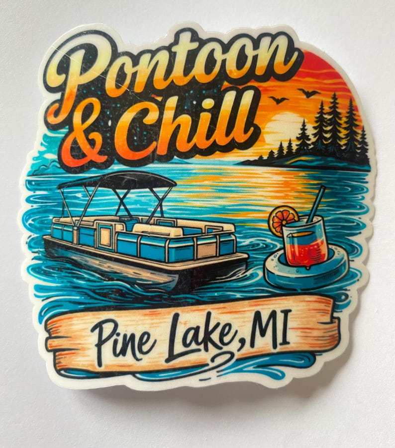 Lake Sticker Designs Custom Lake Life Sticker Bundle | Docktails Pontoon Stickers ...
