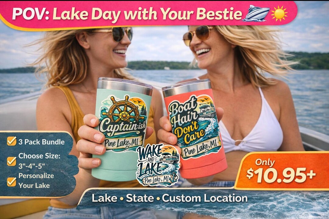 Port Life Sticker Custom Lake Sticker Pack | Boat Life Vinyl Decals (3 Pack) - Etsy