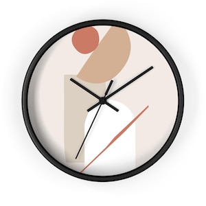 Minimal Abstract Shapes wall clock | Modern Neutral Home Decor