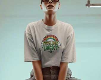Feeling Lucky Rainbow St Patricks Day Comfort Colors Tee