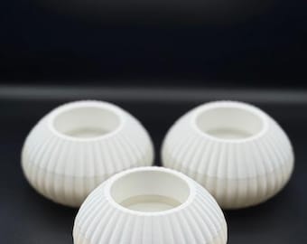 White 2-Tone Tea Light Set