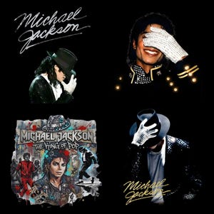 Michael Jackson King of Pop Png Design | Halftone MJ Graphic | Vintage Style T-Shirt Print | Sublimation PNG | Poster PNG | Digital Download