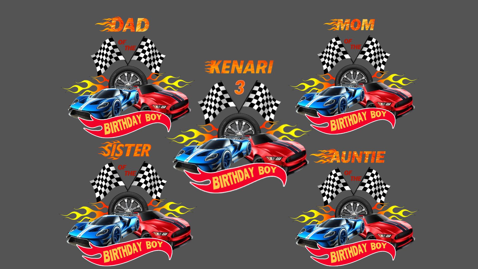 Race Car Family Birthday Theme Designs, Kenari’s 3rd Birthday - Etsy