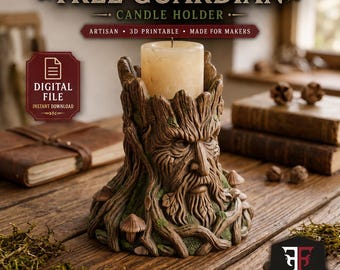 Tree Guardian Candle Holder STL, Fantasy Woodland Spirit Decor (Digital Download)