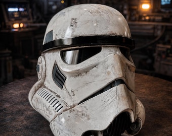 Battle-Worn White Sci-Fi Trooper Helmet, Custom-Sized Wearable Cosplay Prop