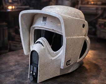 White Space Scout Helmet, Custom-Sized Wearable Sci-Fi Cosplay Prop