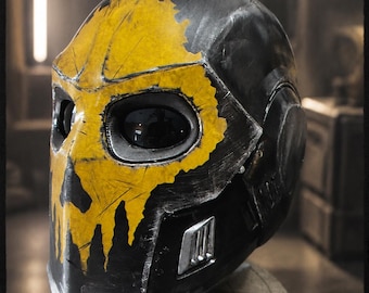 Hell-Bent Helldivers 2 Helmet, Hand-Painted Battle-Worn Wearable Cosplay Prop