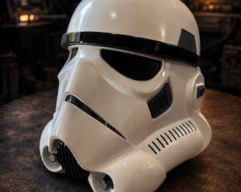 Clean White Sci-Fi Storm Trooper Helmet, Hand-Painted Custom-Sized Cosplay Prop