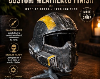 Helldivers Inspired Battle-Worn Helmet, Wearable Sci-Fi Cosplay Prop
