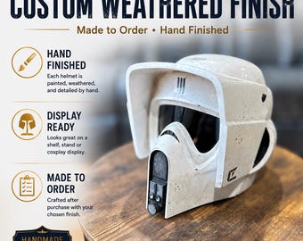 Scout Trooper Inspired Helmet, Wearable 3D Printed Weathered Cosplay Prop