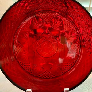 Cristal d'Arques Durand Ruby Red French Dinner Plates Set of 10 Antique Pattern