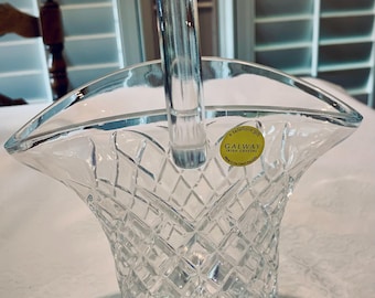 Cesta de cristal de plomo irlandés Galway vintage al 24%.